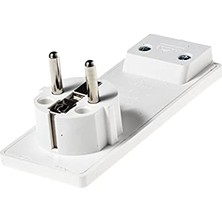 Aesco Tek-Iş 529081 Yassı Fiş Topraklı Beyaz