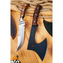 Aesco Ceviz Sap Outdoor Balta Kamp Bıçağı Çakısı Piknik Bıçak Çakı Şef Bıçağı Kılıflı (Kmp-10)