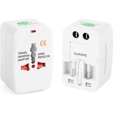 Aesco Evrensel Seyahat Adaptörü, Priz Çevirici Dönüştürücü, 150+ Ülke Uyumlu, Tip A/b/c/g/ı, Beyaz, Kompakt Tasarım, 110V 250V Uyumlu (1ADET)