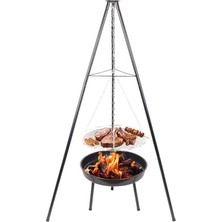 Aesco Paslanmaz Çelik Tripod Askılı Katlanır Kömür Barbekü Izrası - Açık Hava Kullanımı Için Ideal 23020
