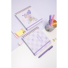 Aesco 15X15 cm Kare 2'li Set Spiralli Süresiz Planlayıcı Ajanda ve Defter