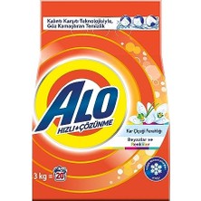 Aesco Alo 3 kg Kar Çiçeği Ferahlığı Beyazlar ve Renkliler Hızlı Çözülme Toz Deterjan
