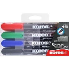Aesco Kalıcı Marker Set 3 – 5 mm Konik Baş Kısım, Siyah/mavi/kırmızı/yeşil