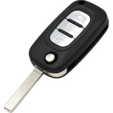 Aesco Autohan Keys Renault Fluence Megane3 Anahtar Kabı, 3 Butonlu, Siyah