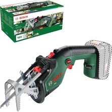 Aesco Bosch Home And Garden Akülü Bahçe Testeresi/kılıç Testeresi/dekupaj Testere (Pilsiz, 18 Volt Sistemi, Kesme Kapasitesi 80 Mm, Isviçre Hassas Testere Bıçağı, Ahşap Için, Kartonda)