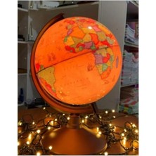 Aesco Dünya Küresi - Işıklı- Yerküre Antik-Siyasi Dekoratif Eğitici Yer Küre Globe Ancient, 30 cm