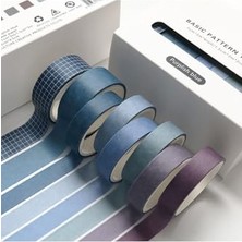 Aesco Purplish Blue Temalı 7 Renkli Washi Bant • Sticky Note