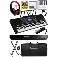 Aesco Midex PS-4500KSP Tuş Hassasiyetli 61 Tuşlu Org Sustain Pedallı USB Mp3 (Pedal Stand Kulaklık Çanta Notalık Metod)