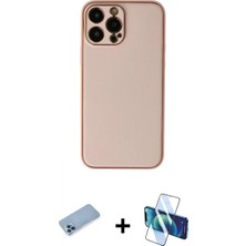 Marsilyan™- iPhone 13 Pro Max Kılıf Yadigar Klasik - Siyah 3D Antistatik Cam Ekran Koruyucu + Shine Kamera Lens Koruma Cam - Mı