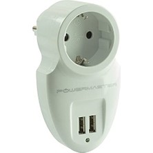 Aesco 16A-3500W Çift Usbli Tekli Akim Korumali Priz (79 x 155 Mm)