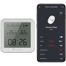 Aesco Hybrone Akıllı Wi-Fi LCD Ekranlı Sıcaklık ve Nem Sensörü, Gerçek Zamanlı Sıcaklık ve Nem Verileri, Uygulama Üzerinden Anında Bildirim