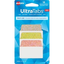 Aesco Çok Amaçlı Ultra Sekmeler, 5,08 cm x 3,81 Cm, Holografik Gün Batımı Ombé Renkleri, 18 Yeniden Konumlandırılabilir Sayfa Sekmesi (74148)