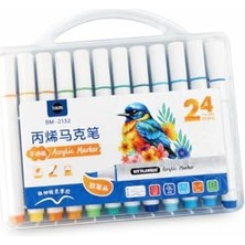 Aesco 24 Renk Akrilik Marker Kalem Seti