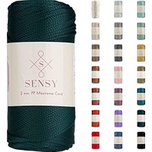 Aesco 2 mm - 200 gr Polyester Makrome Ipi Yeşil 230 M Polyester Makrome Ip Supla Ip ve Çanta Ipliği