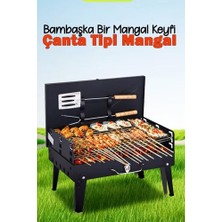 Aesco Portatif Manl, Çanta Tipi Katlanır Barbekü, Siyah, 46X27X47 Cm, Kamp Piknik Bahçe Için