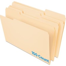 Aesco Dosya Klasörü, Yasal Boy, Manila, 1/3 Kesim, 100/BX (753 1/3)