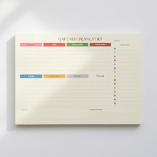 Aesco Fark Tanıtım Tarihsiz A4 Haftalık Masa Planlayıcı – 80 Yaprak | 110GR. Ivory | Minimal Tasarım | Ofis & Ev Için Haftalık Takip (Türkçe)