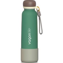 Aesco 750 ml Pipetli Sızdırmaz Paslanmaz Çelik Termos Matara El Askılı Bpa Içermez 750ML 1106FF Yeşil