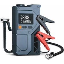 Aesco 12000MAH Akü Takviye ve Lastik Şişirme Kompresörü – 4’ü 1 Arada Jump Starter, 150 Psı Dijital Hava Pompası, Powerbank, LED Fener, Taşınabilir Araç Akü Takviye Cihazı Cs 70 Plus Max