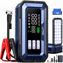 Aesco Jstar JS30 16000MAH 7000A Bitik Akü Çalıştıran Jump Starter Akü Takviye Cihazı+Lastik Şişirme+ Obd2 Araç TEŞHIS(18W TYPE-C+160W Dc+Çanta)