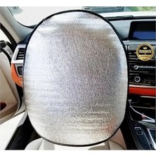 Aesco Trakmats Nissan X-Trail 2022-2025 ile Uyumlu Direksiyon Koruyucu Güneşlik, 50X50 Cm, Gümüş