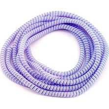 Aesco Şarj Aleti Kablosu Kablo Kordon Koruyucu Spiral Sarma Kılıf Koruma (Eflatun)