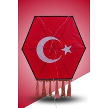 Aesco Kumaş Çerçeveli Altıgen Uçurtma - Bayraklı
