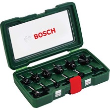 Aesco Bosch Accessories 12 Parçalı Sert Metal Freze Seti (Ahşap Için, Çap Şaft 8 Mm, Üst Freze Aksesuarı)