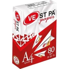 Aesco Vestpa A4 Fotokopi Kağıdı, 80 Gr/m², 500 Yaprak, Lazer ve Inkjet Yazıcı Uyumlu, Yüksek Beyazlık ve Net Baskı Kalitesi, Çift Taraflı Baskıya Uygun, Ofis ve Ev Kullanımı Için