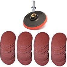 Aesco Cırt Zımpara Seti 62 Parça 115 mm Avuç Taşlamaya Uygun + Matkap Aparatı