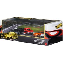 Odea Hot Wheels Koleksiyoncular Seti Sergilenmeye Uygun Setler, 3 Adet 1:64 Ölçekli Araba ve 1 Adet 1:64 Ölçekli Team Transport Araç, Metal/metal Şasi ve Real Riders Tekerlekler, JBM05