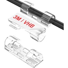 Aesco Kablo Sabitleyici Klips, Kablo Düzenleyici Kroşe, Yapışkanlı Kablo Tutucu Klips, Kablo Organizer 20 Adet, 3X1X1 cm