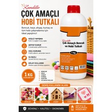 Hobialem Şeffaf Çok Amaçlı Hobi Tutkalı 1 kg Boncuk Keçe Kasnak Ahşap Yapıştırıcı