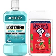 Odea Le Petit Marseillais Duş Jeli Akdeniz Çileği 250 ml + Listerine Cool Mint Ağız Bakım Suyu Hafif Tat 250 ml