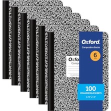 Aesco Kompozisyon Not Defterleri, Okul Malzemeleri, Okul Için Not Defterleri, Okul ve Ofis Için Compbook Defteri, Dergi, Kolej Kağıdı, 24,5 x 19,8 Cm, 100 Yaprak, Siyah, 6 Adet (63767)
