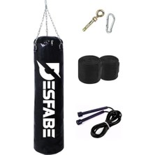 Odea Boxing  70X25 cm Zincirli Boks Kum Torbası Siyah+Askı Aparatı+El Bandajı+Atlama Ipi