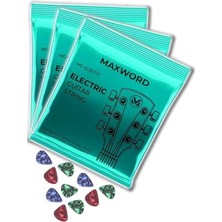 Odea Gt-Electric-3x Kaliteli Elektro Gitar Teli 3 Takım Set (10 Pena Hediye)