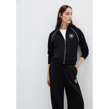 Mavi Biye Detaylı Fermuarlı Siyah Sweatshirt 1S10365-900