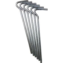 Odea P2 Kalın Çelik Metal Çadır Kazığı Deri Kaymaz Kancalı Branda Çivisi Paslanmaz Çelik Gümüş 6 Adet