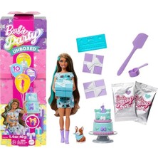 Odea Barbie Parti Paketi Bebek ve Aksesuarlar, Minik Dostumun Doğum Günü Serisi Parti Yıldızları Seti ve Renk Değişimi ile Pasta Süsleme Etkinliği Dahil 10 Sürpriz, JFG72