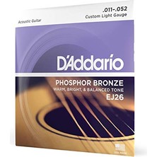 Aesco Daddario EJ26 Akustik Gitar Tel Seti, Phosphor-Bronze, Custom Li