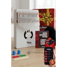 Aesco Midex KLX-550 Beyaz Renk Gerçek Ağaç Kalimba 17 Tuşlu Full Set