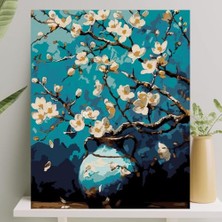 Odea Sayılarla Boyama Tuval Seti Fırça Boya Dahil Çıtaya Gerili 40X50 cm - Mavi Bahar