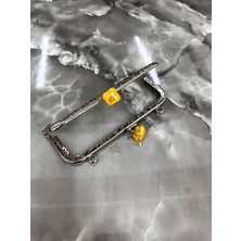 Velanee 15 cm Sarı Taş Detaylı Gümüş Renk Metal Çanta Klipsi