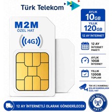 Türk Telekom M2M Data Sim Kart Aylık 10GB Yıllık 120 GB
