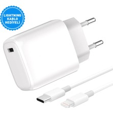TeknoKapsül Intouch Smarty Pd 25 W Type-C To Lightning Kablolu Şarj Adaptörü/8 x Xs Xr 11 12 13 14 Serileri ile Uyumlu