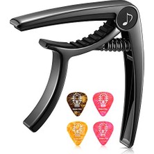 Odea Dc-2 Gitar Capo Akustik ve Elektro Gitar Ukulele Bas Mandolin ve Banjo Için Gitar Seçtikleri, Siyah