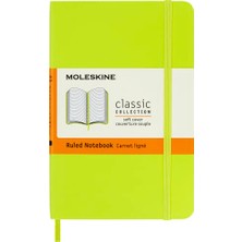 Odea Moleskine Yumuşak Kapak Defter Limon Yeşili (Çizgili - 9X14)