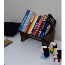 Odea Ahşap Masaüstü Kitaplık Mini Raf Masaüstü Kitap Düzenleyici Organizer 34 cm ve 50 cm (34 Cm)