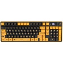 Odea Hawk Gaming HK258 Membrane LCD Rgb Kablosuz/bluetooth Siyah Turuncu Full Türkçe Gaming Klavye (Sarı Siyah)